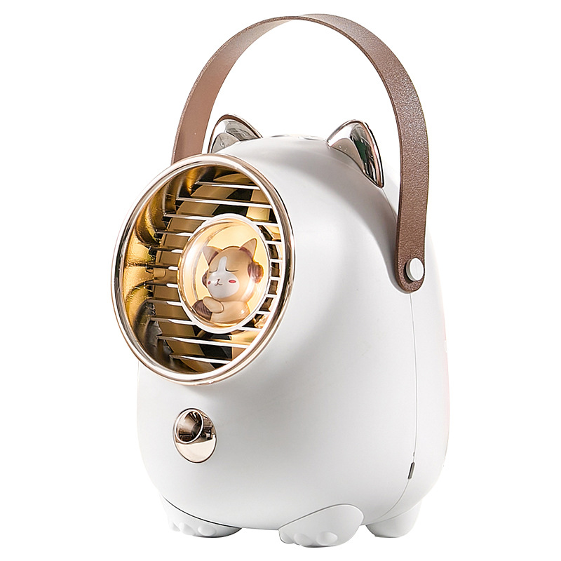 [ABANI-BLANCO] ABANICO PEQUEÑO ESTILO GATO DE COLOR BLANCO.