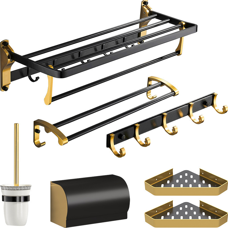 [KIT BAÑOS] JUEGO DE ACCESORIOS DE BAÑO (COLOR TOTALMENTE DORADO) (REMATE)
