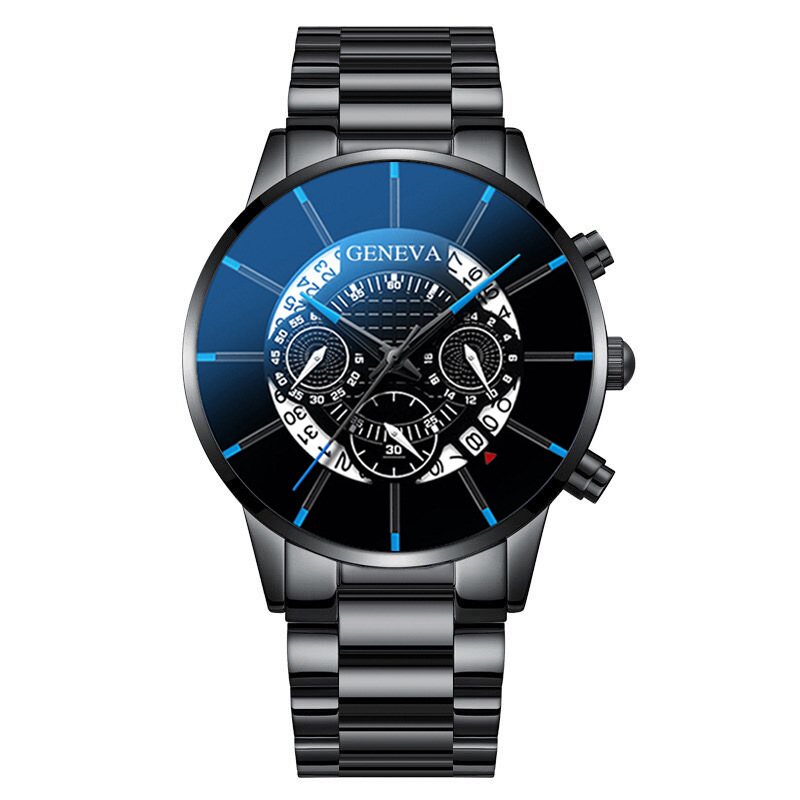 [GENEVA-017] RELOJ GINEVA PARA HOMBRE NEGRO-AZUL