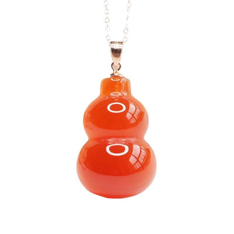 [CALABAZA PORONGO] CALABAZA PORONGO DE ÁGATA ROJA NATURAL CON INCRUSTACIONES DE PLATA S925
