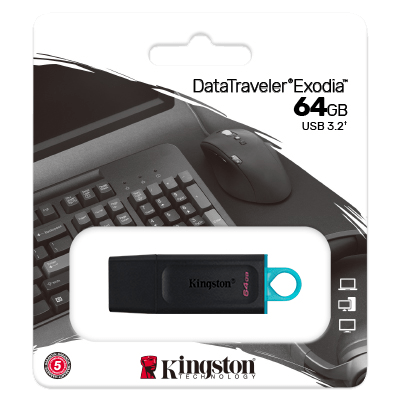 USB KINGSTON DATATRAVELER EXODIA 64GB (Blanco)