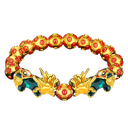 PULSERA PIXIU [TAI CHI - GUOCHAO RED TYRANT GOLD] 12MM