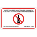 LETRERO PROHIBIDO EXPENDIO DE BEBIDAS ALCOHOLICAS